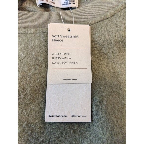 Liv Outdoor Life Integrity Earth Mens Sweatshirt Army Green Soft Fuzzy Size XL - Picture 6 of 7